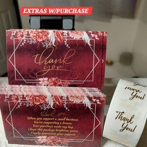 NWT - 550ct. 50 Thank You Cards, 500 TY Stickers, Random: 3 10x13 Polymailers